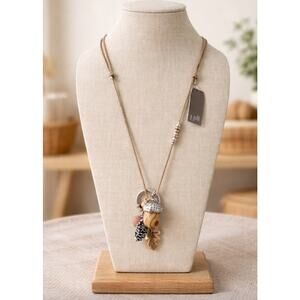 J.Jill Rope Acorn Stone Adjustable Necklace NWT
